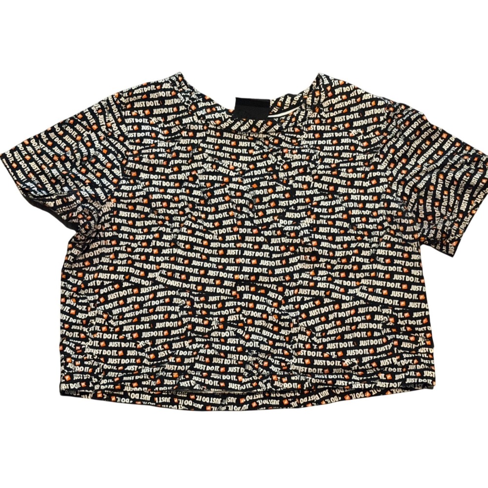 Nike Sportswear Just Do It All-Over Print Crop Top Size Small AQ0249-010